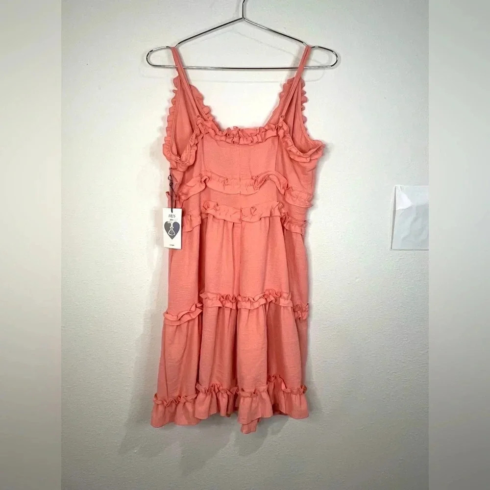 Iris Coral Ruffled Strapped Dress — image 6 of 8